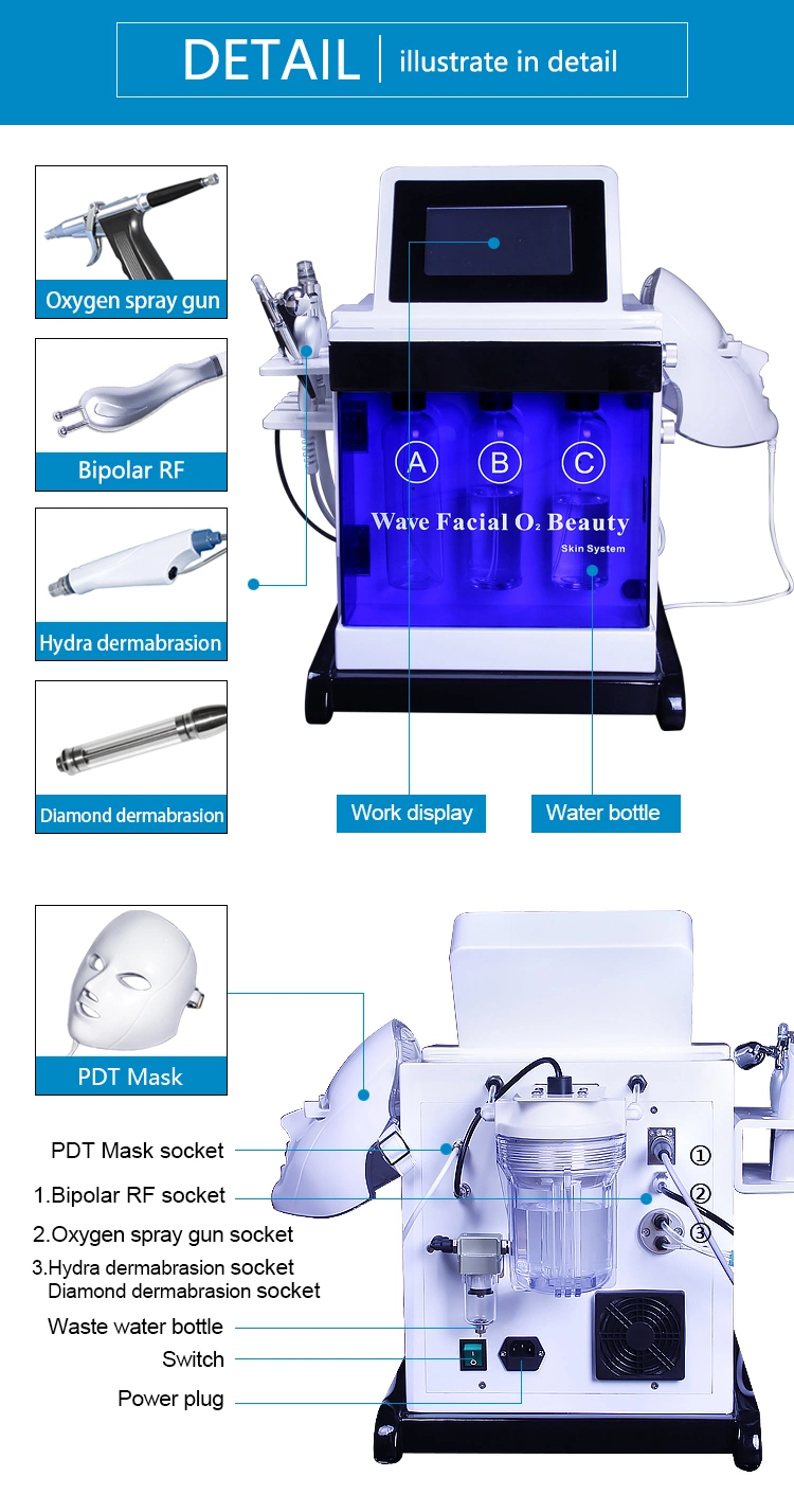 Hydro Dermabrasion LED Mask Skin Whitening Facial Beauty Facial SPA Beauty Machine